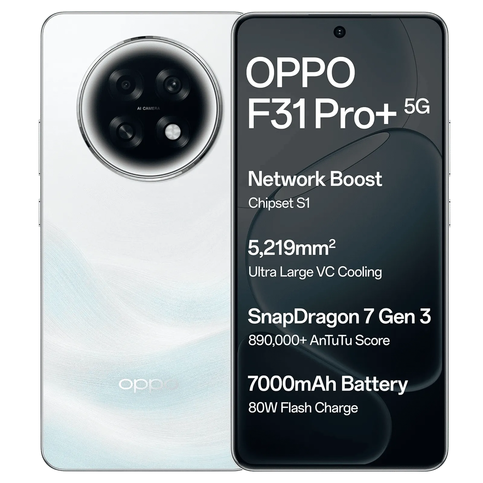 oppo f31 pro+ 5g, himalayan white
